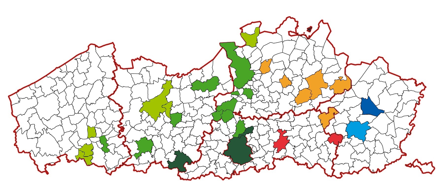 huidige stand kaart van Vlaanderen